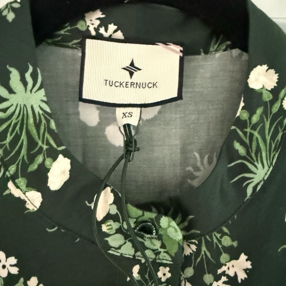 Tuckernuck Viridian Stamped Bouquets Royal Shirt Dress - Picture 3 of 4